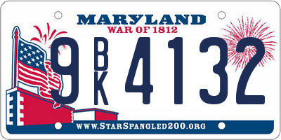 MD license plate 9BK4132