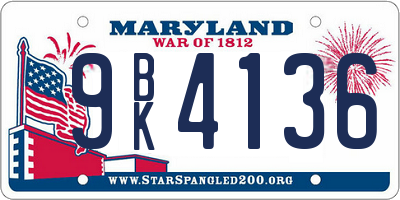 MD license plate 9BK4136