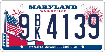 MD license plate 9BK4139