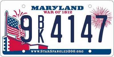 MD license plate 9BK4147