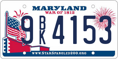 MD license plate 9BK4153