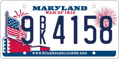 MD license plate 9BK4158