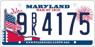 MD license plate 9BK4175