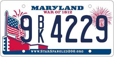 MD license plate 9BK4229