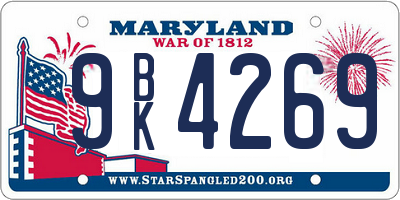 MD license plate 9BK4269
