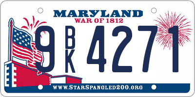 MD license plate 9BK4271