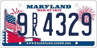 MD license plate 9BK4329