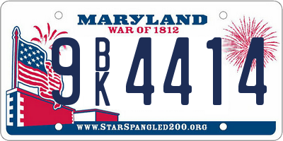 MD license plate 9BK4414