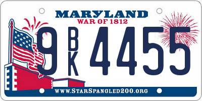 MD license plate 9BK4455