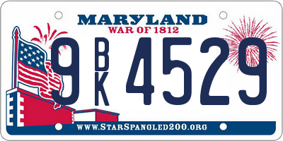 MD license plate 9BK4529