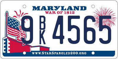 MD license plate 9BK4565