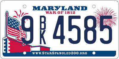 MD license plate 9BK4585