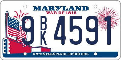MD license plate 9BK4591