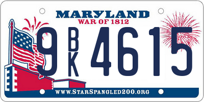 MD license plate 9BK4615