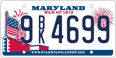 MD license plate 9BK4699