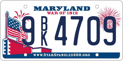 MD license plate 9BK4709