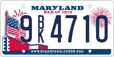 MD license plate 9BK4710