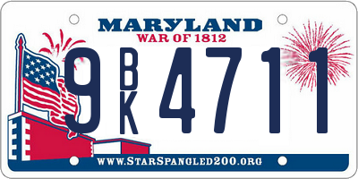 MD license plate 9BK4711