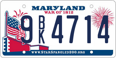 MD license plate 9BK4714