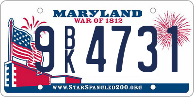 MD license plate 9BK4731