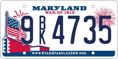MD license plate 9BK4735