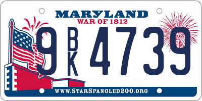 MD license plate 9BK4739