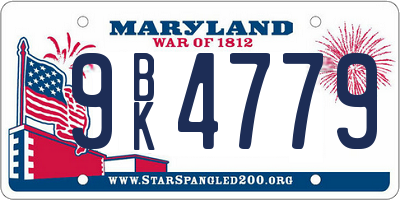 MD license plate 9BK4779