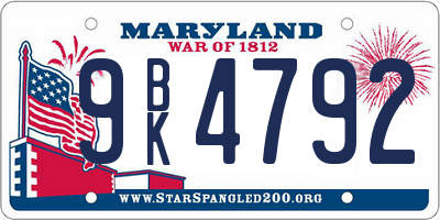 MD license plate 9BK4792