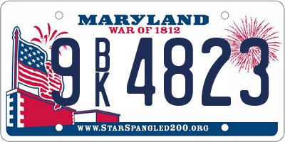 MD license plate 9BK4823