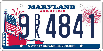 MD license plate 9BK4841