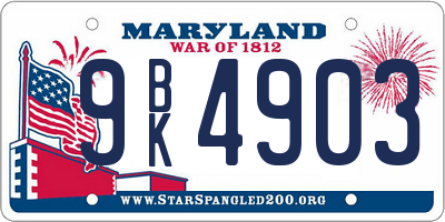 MD license plate 9BK4903