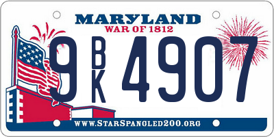 MD license plate 9BK4907