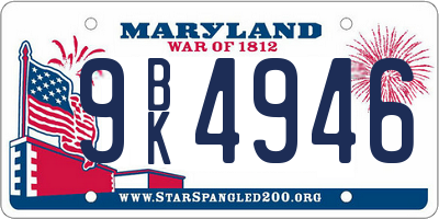 MD license plate 9BK4946