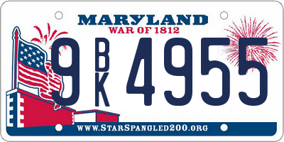 MD license plate 9BK4955