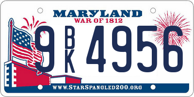 MD license plate 9BK4956