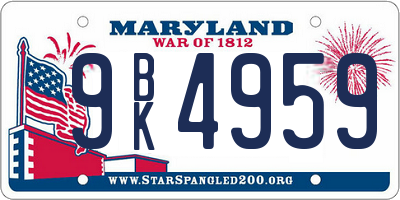 MD license plate 9BK4959