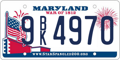 MD license plate 9BK4970