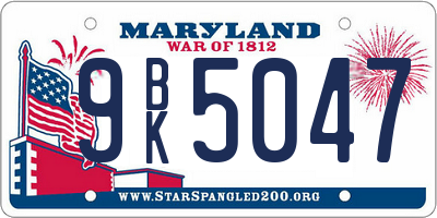 MD license plate 9BK5047
