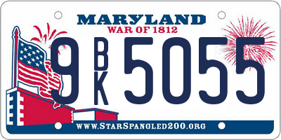 MD license plate 9BK5055