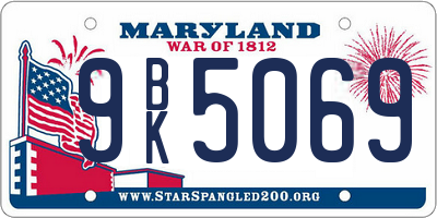 MD license plate 9BK5069