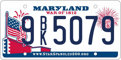 MD license plate 9BK5079