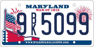 MD license plate 9BK5099