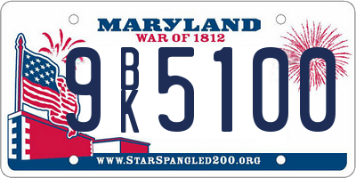 MD license plate 9BK5100