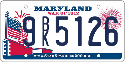 MD license plate 9BK5126