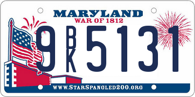 MD license plate 9BK5131