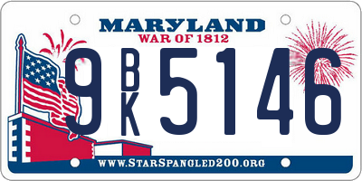 MD license plate 9BK5146