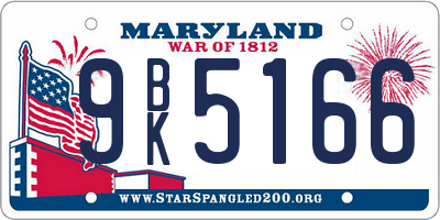 MD license plate 9BK5166