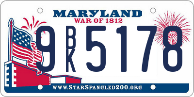 MD license plate 9BK5178