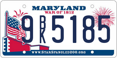 MD license plate 9BK5185