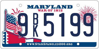 MD license plate 9BK5199